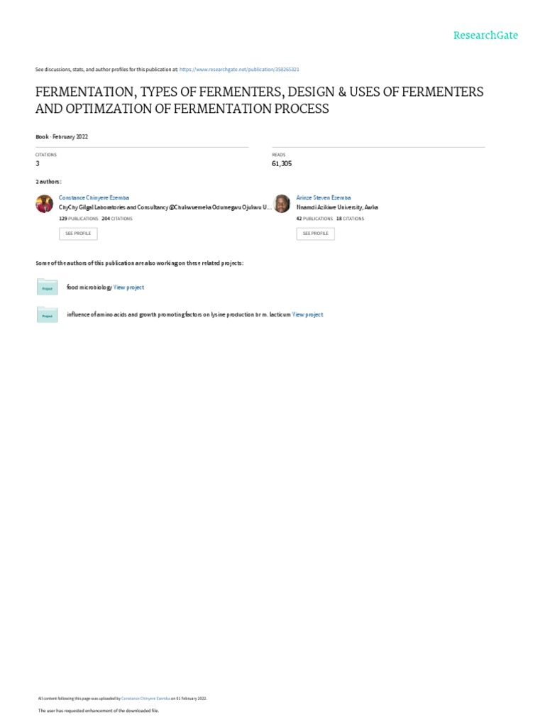 Fermentation, Types of Fermenters, Design & Uses of Fermenters and ...