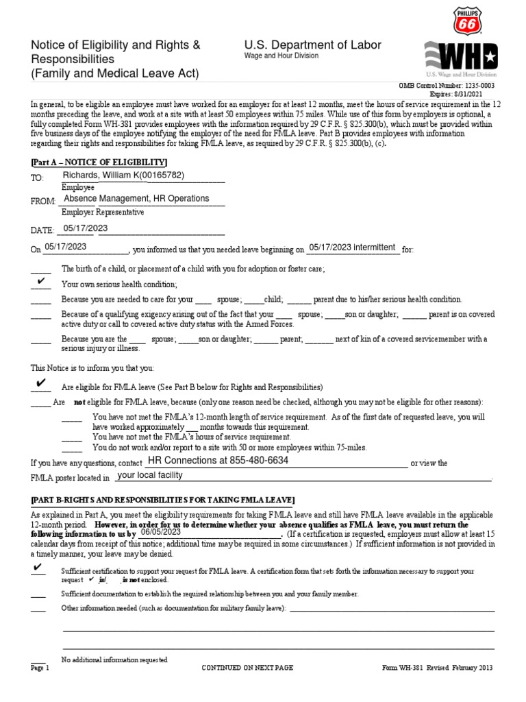 US Dept of Labor FMLA Notice of Rights Responsibilities (17) .pdf2 PDF
