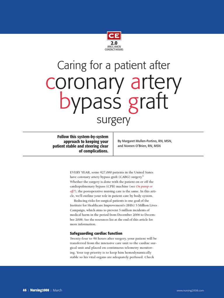 Coronary Artery Bypass Graft Surgery | PDF | Coronary Artery Bypass ...