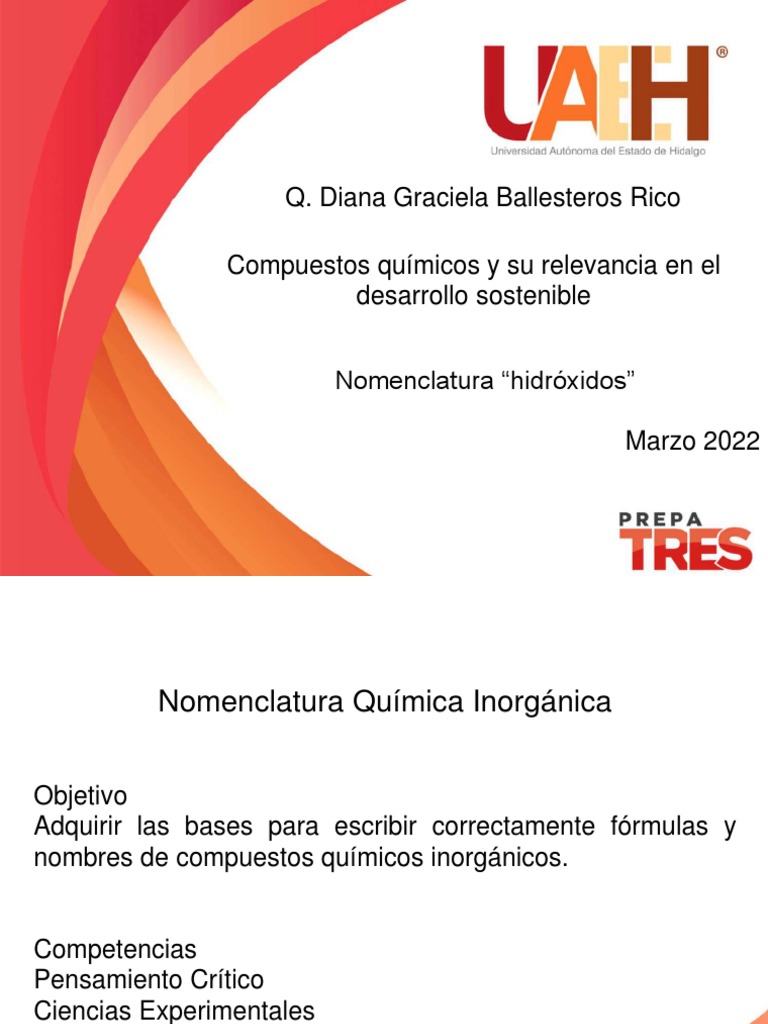 Nomenclatura Hidroxidos Pdf Hidróxido Sustancias Químicas