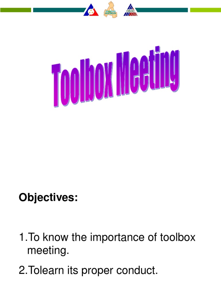 Toolbox Meeting PDF Occupational Safety And Health Employment