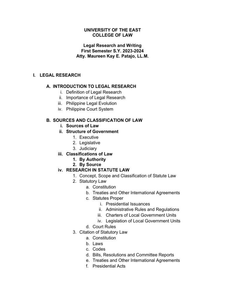 Legal Research & Writing Guide 2023-2024 | PDF | Case Law | Treaty