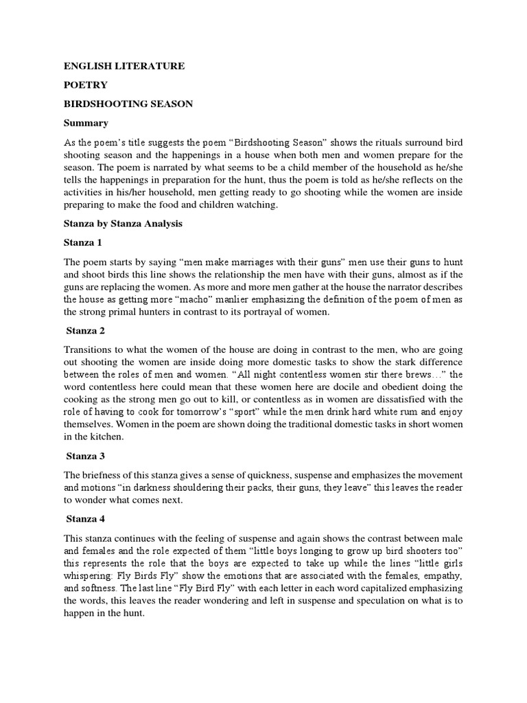 Birdshooting Season | PDF