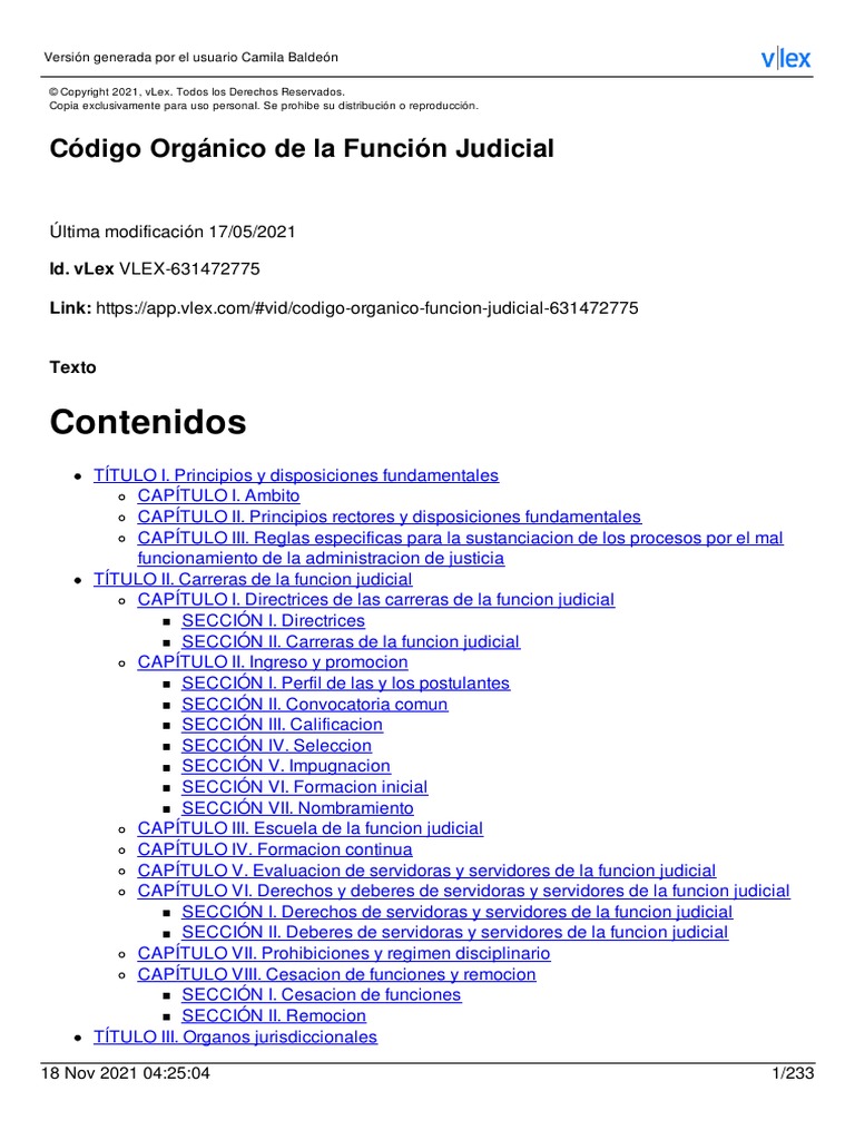 Codigo organico de la funcion judicial pdf