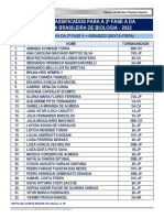 CLASSIFICADOS PARA A 2a FASE DA OBB 2022