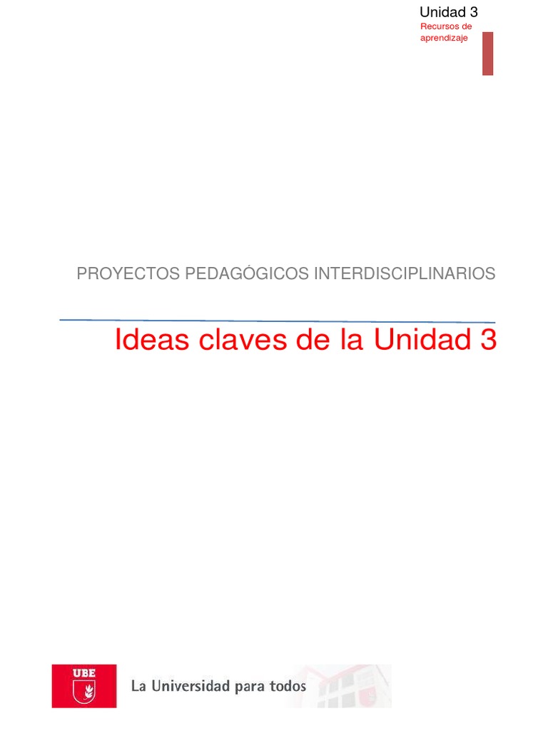 Proyectos Interdisciplinarios en Educación | PDF