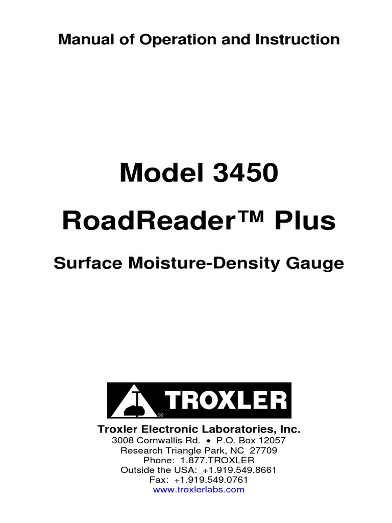 Troxler3450OperationManual PDF