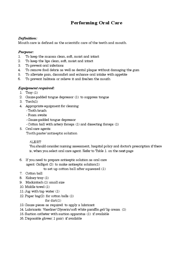 Performing Oral Care PDF
