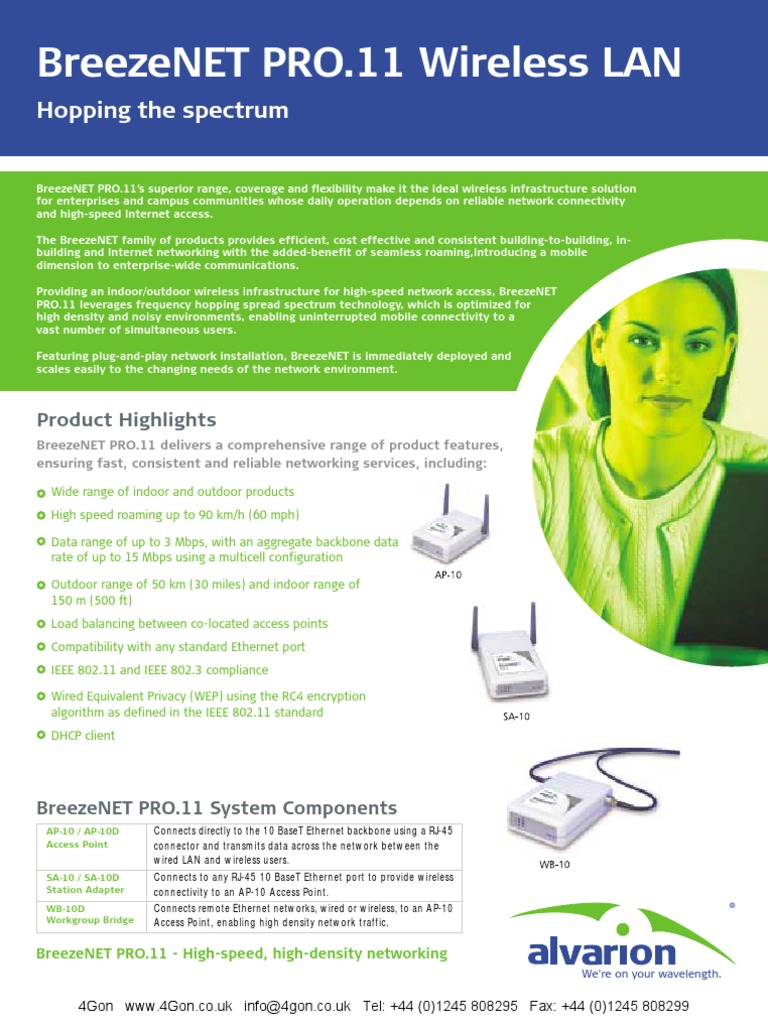 Alvarion Breezenet Pro11 Wireless Lan Datasheet | PDF | Computer ...