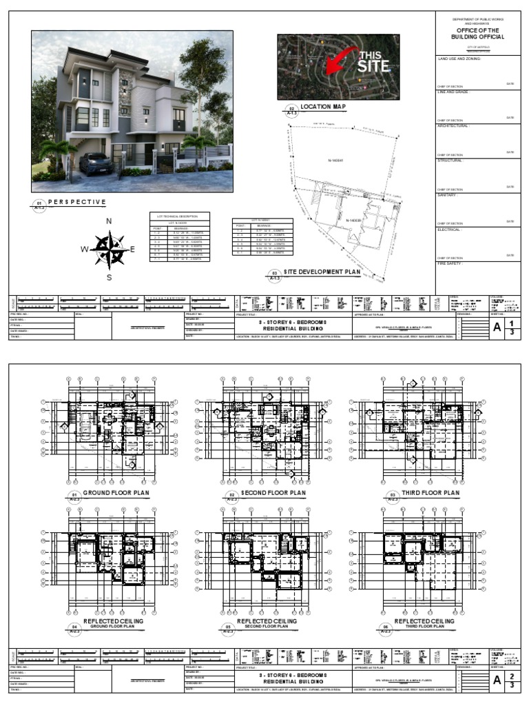 3 STOREY APARTMENT BUILDING COMPLETE PLAN PDF FREE DOWNLOAD Technical ...