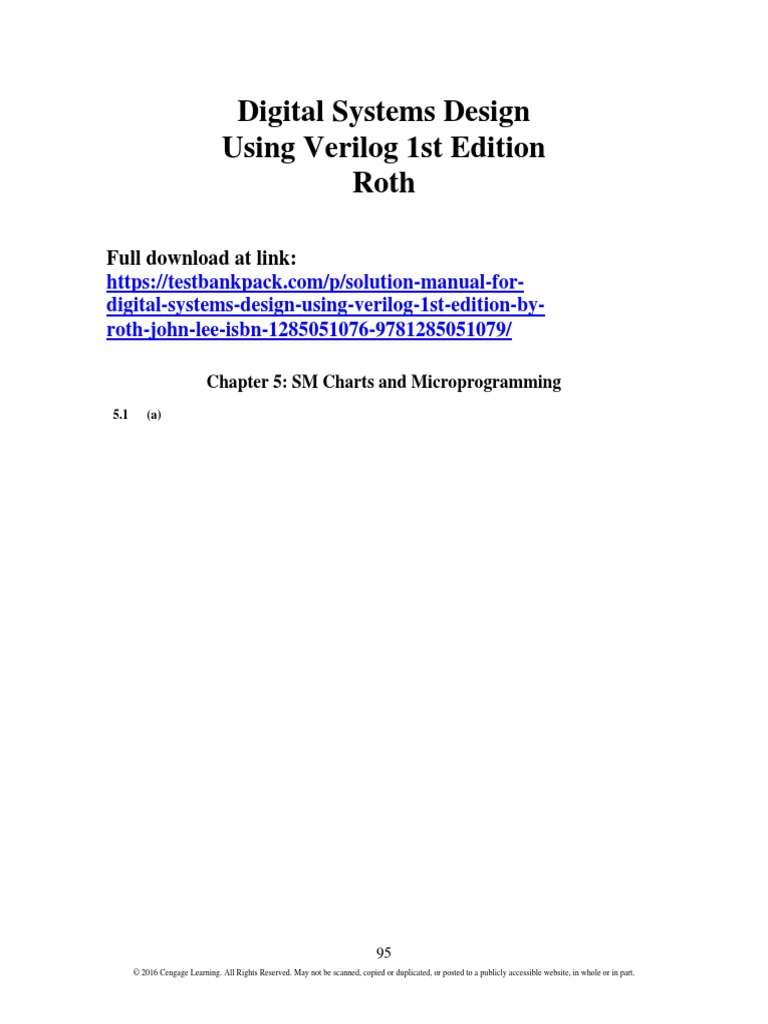 Digital systems design using verilog 1st edition roth solutions manual