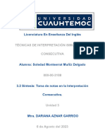 3.2 Síntesis - Toma de Notas en La Interpretación Consecutiva.