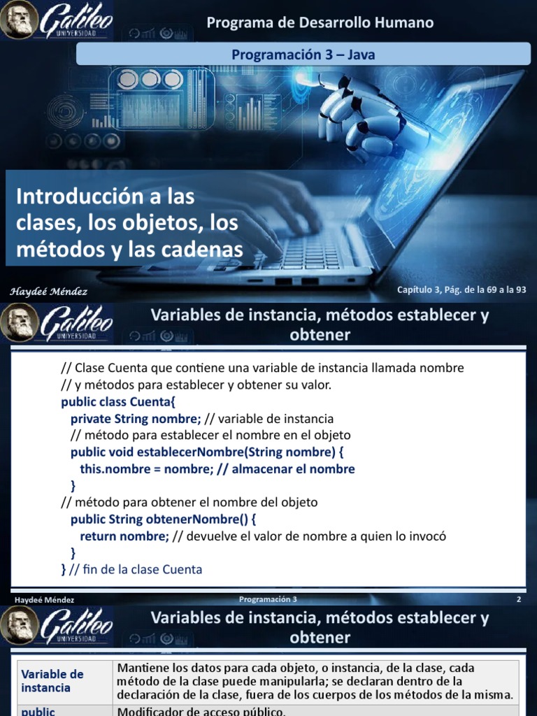 Jav s8 - 9 c3 IntroClsObjMetCad P69.93 1s22 | PDF | Java (lenguaje de ...
