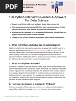 100 Python Interview Questions & Answer For Data Science