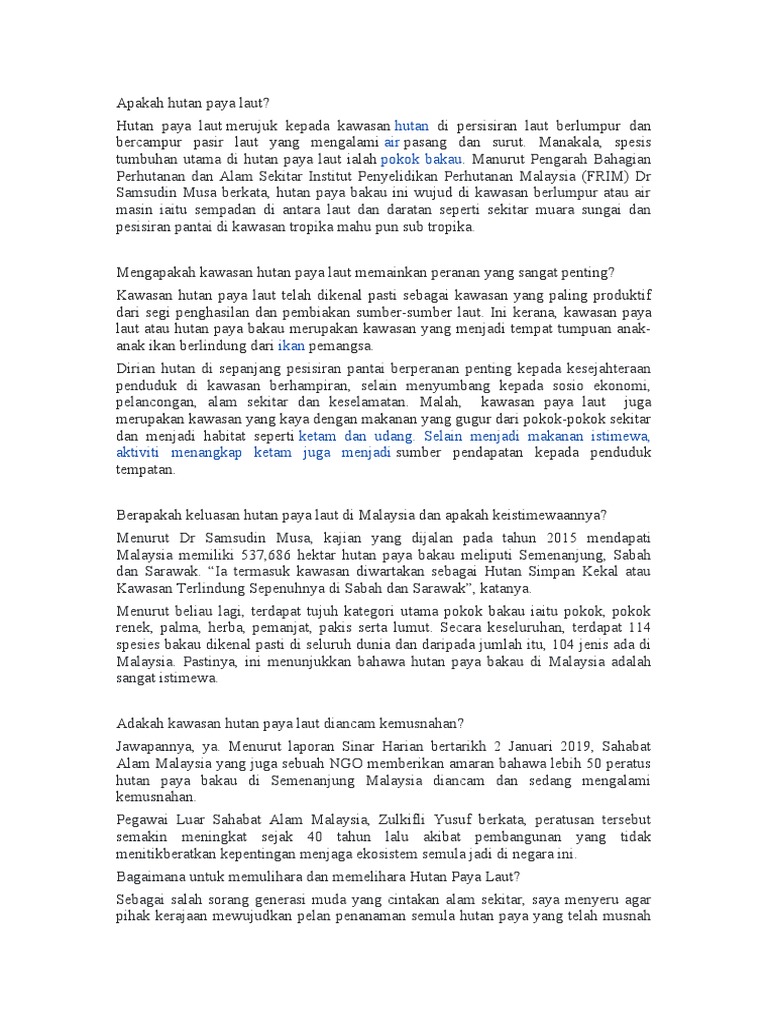 Hutan Paya Laut | PDF