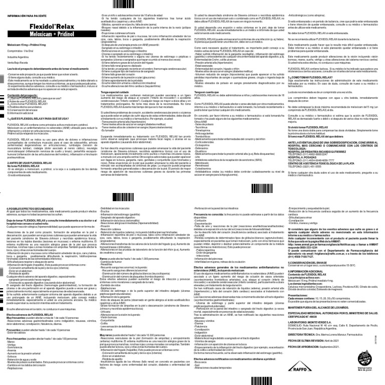 FLEXIDOL-RELAX_Prospecto_Pacientes_RAFFO | PDF | Droga anti ...