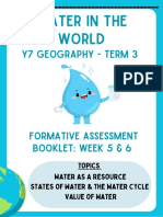 Y7 Term 3 Geography - Water Usage Formative Assessment Booklet 2023