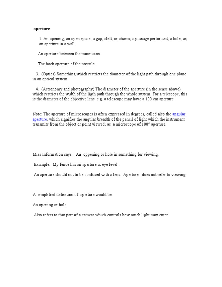 Aperture | PDF