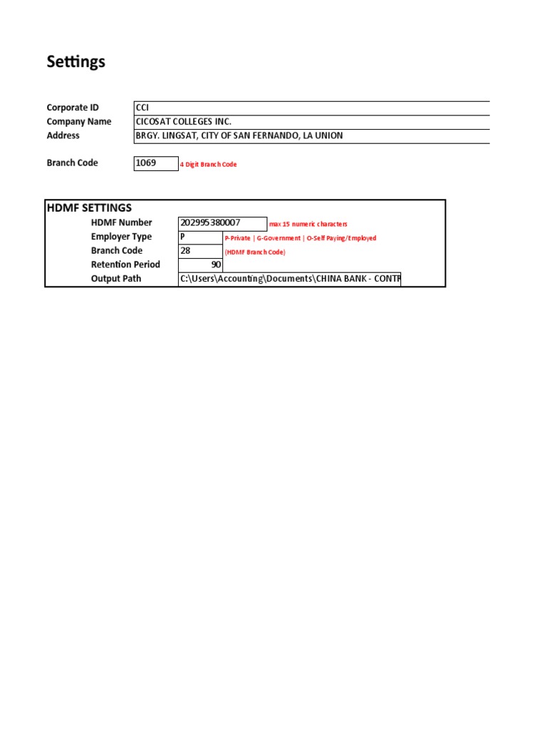 HDMF Settings for CICOSAT Colleges | PDF | Computing