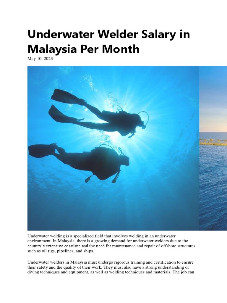Underwater Welder Salary in Malaysia Per Month PDF