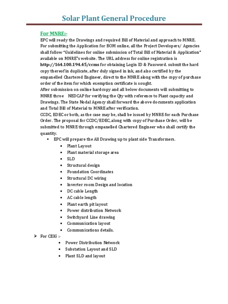 Solar Plant Procedure Guide | PDF | Electrical Substation | Electric ...