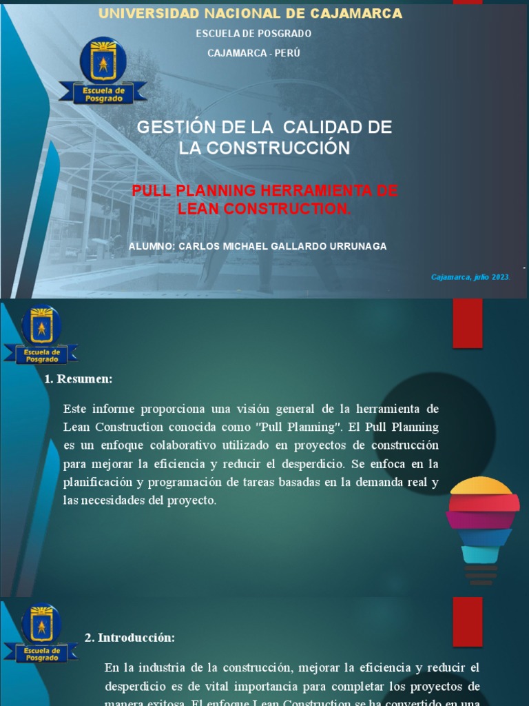 Pull Planning Herramienta de Lean Construction | PDF