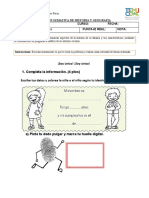 Evaluación Sumativa de Historia y Geografia