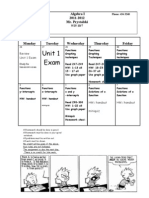 Unit 1 Exam: Algebra I 2011-2012 Mr. Prystalski