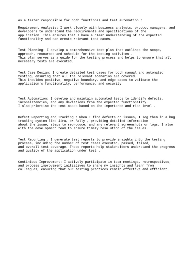 Test Lead Responsibilities PDF