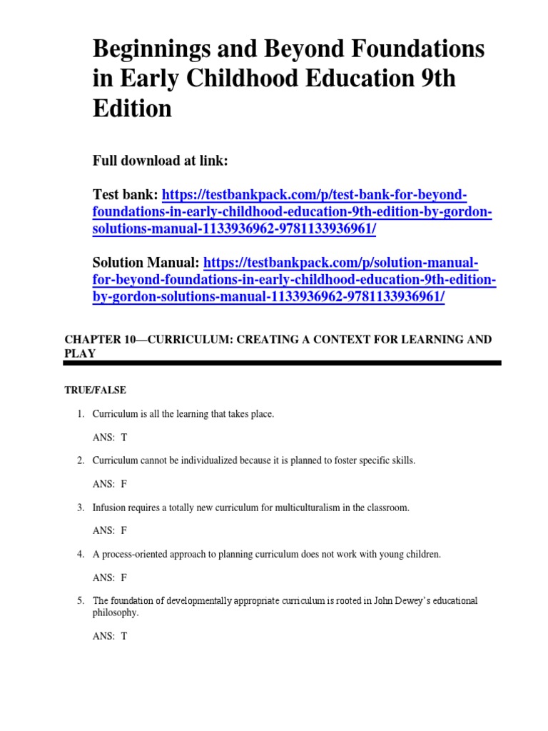 Beginnings and beyond foundations in early childhood education 9th