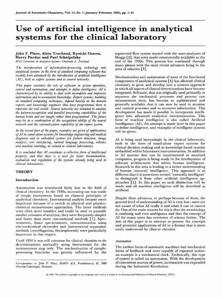 AI in CLinical Lab | PDF | Artificial Intelligence | Intelligence (AI ...