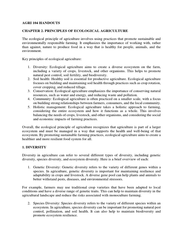 Principles of Ecological Agriculture | PDF | Sustainable Agriculture ...