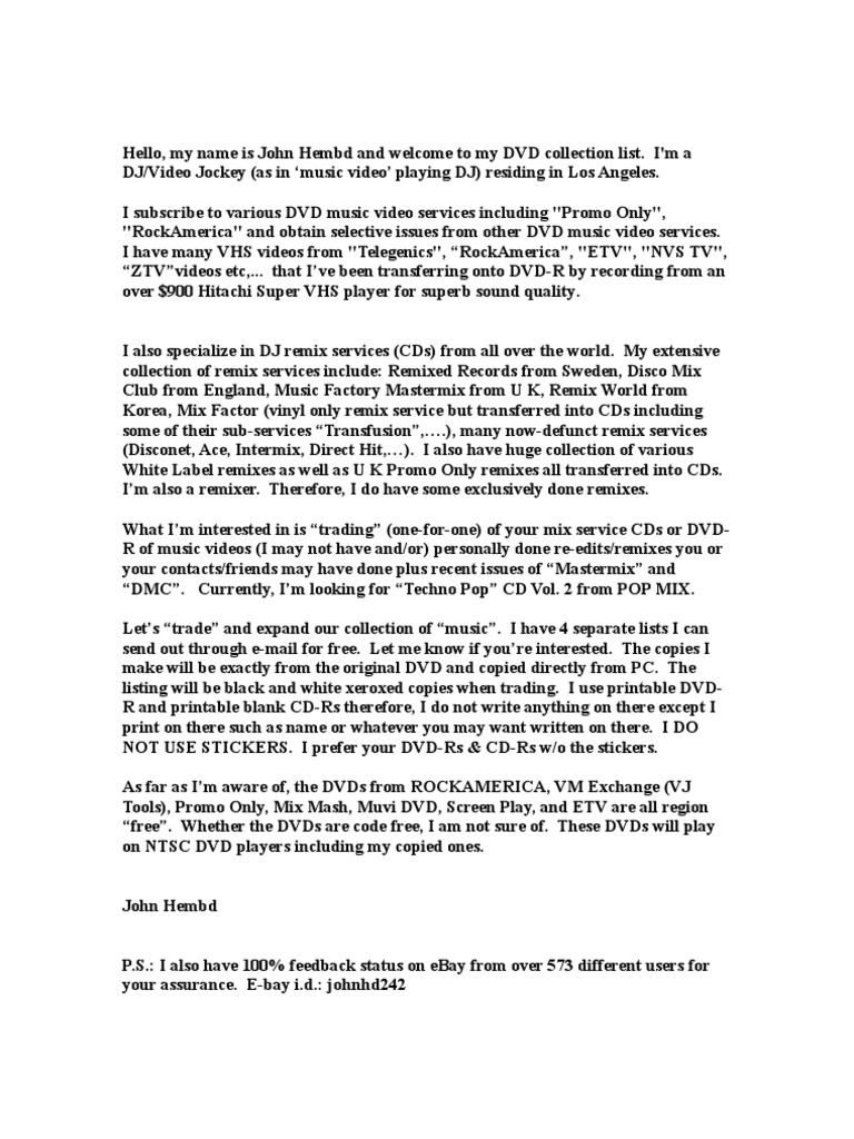 Dvd List