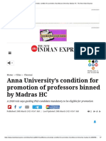 Anna University's Condition For Promotion of Professors Binned by Madras HC - The New Indian Express