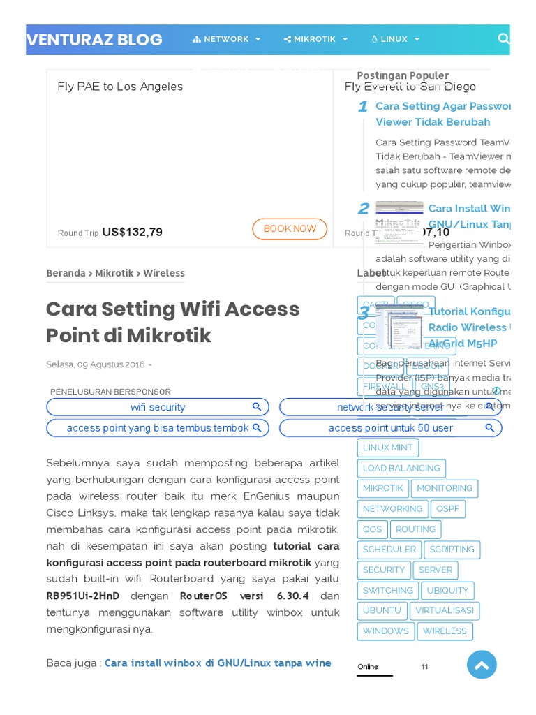 Cara Setting Wifi Access Point Di Mikrotik Andreas Peny PDF