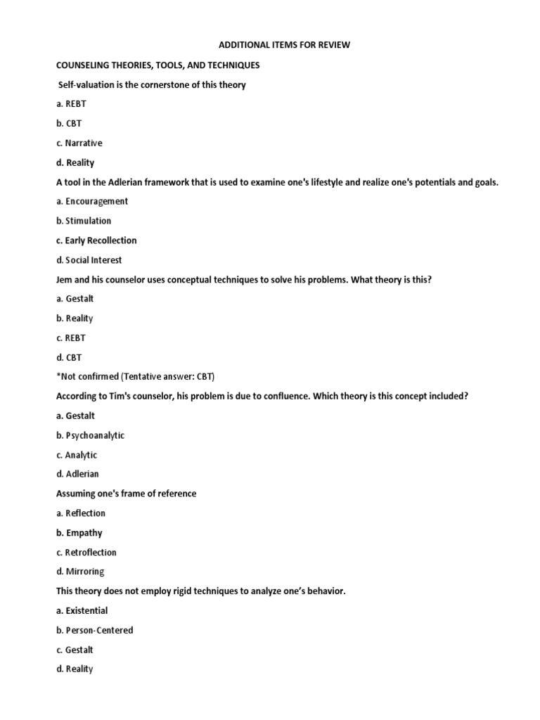Additional Items For Review | PDF | Career & Growth | Science & Mathematics