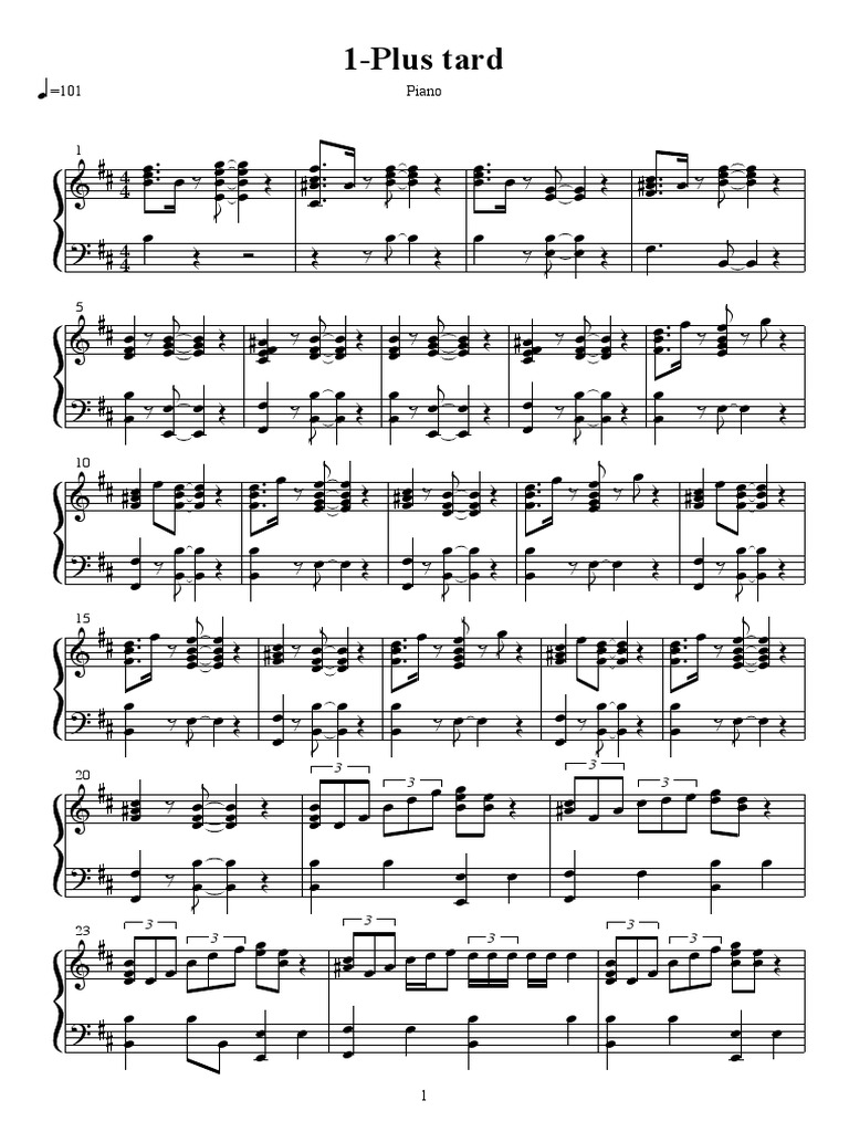 Plus TardPiano PDF