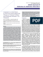 Feasibility of Virtual Reality Delivered Transcending Self Therapy in Veterans Undergoing Residential Substance Use Treatment