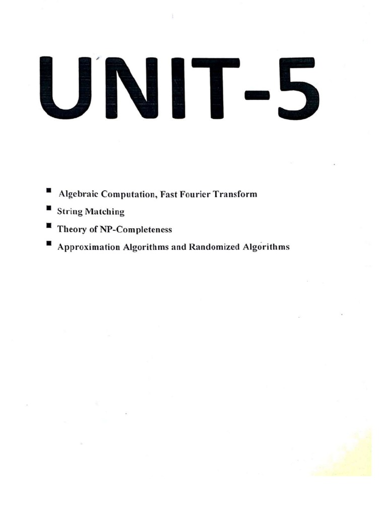 Daa Unit 5 Notes Pdf