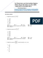 Elementary and Intermediate Algebra Algebra Within Reach 6th Edition Ron Larson Test Bank 1