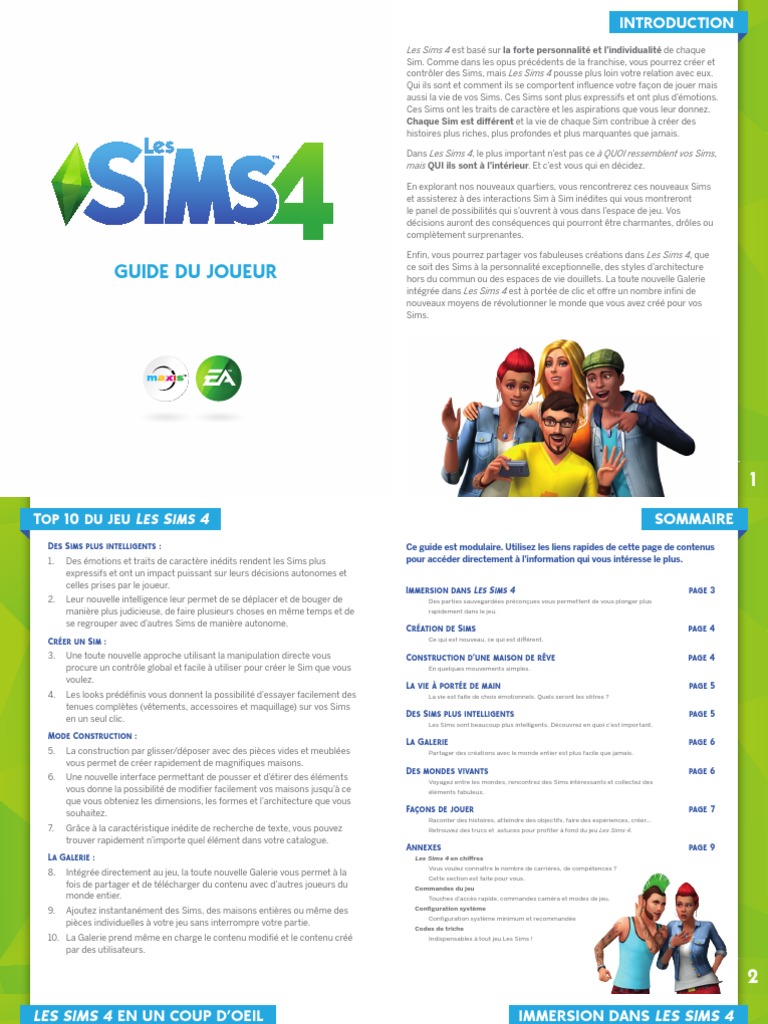 TheSims4 PlayersGuide FRENCH | PDF