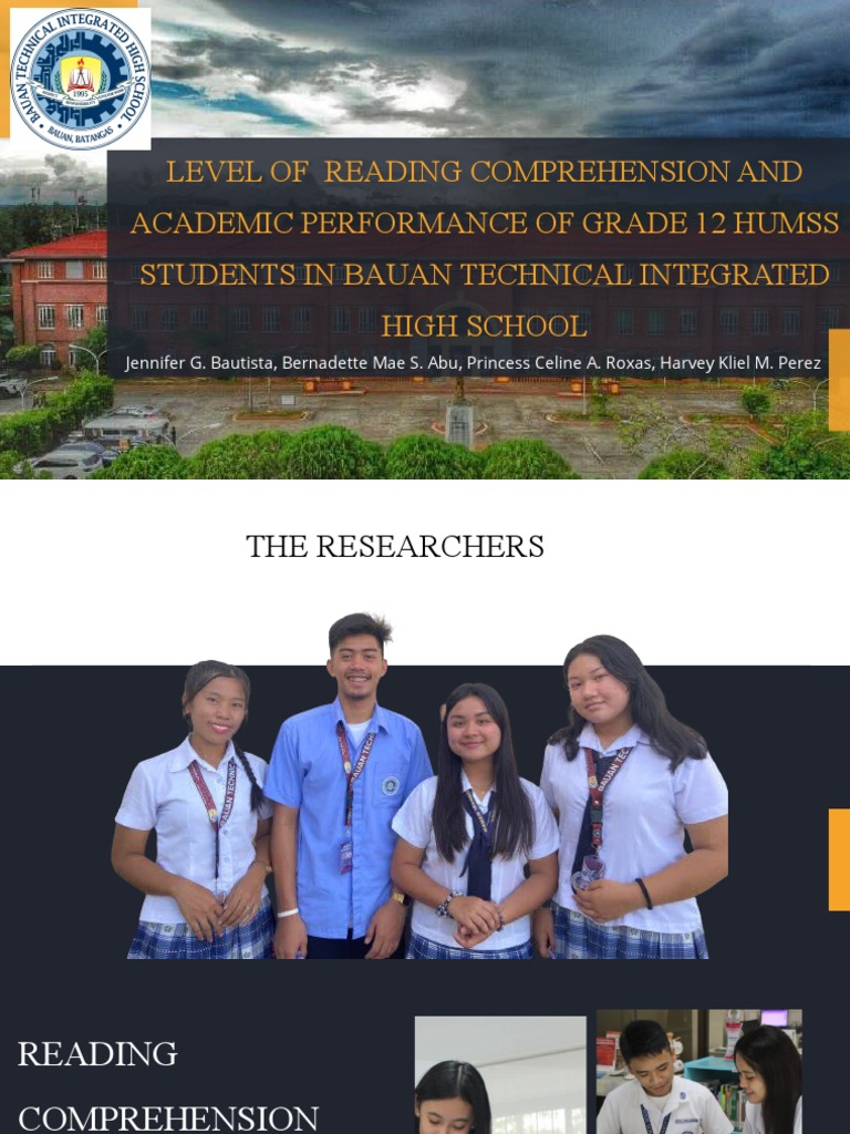 Research level of comprehension of grade 12 humss students of btihs 2