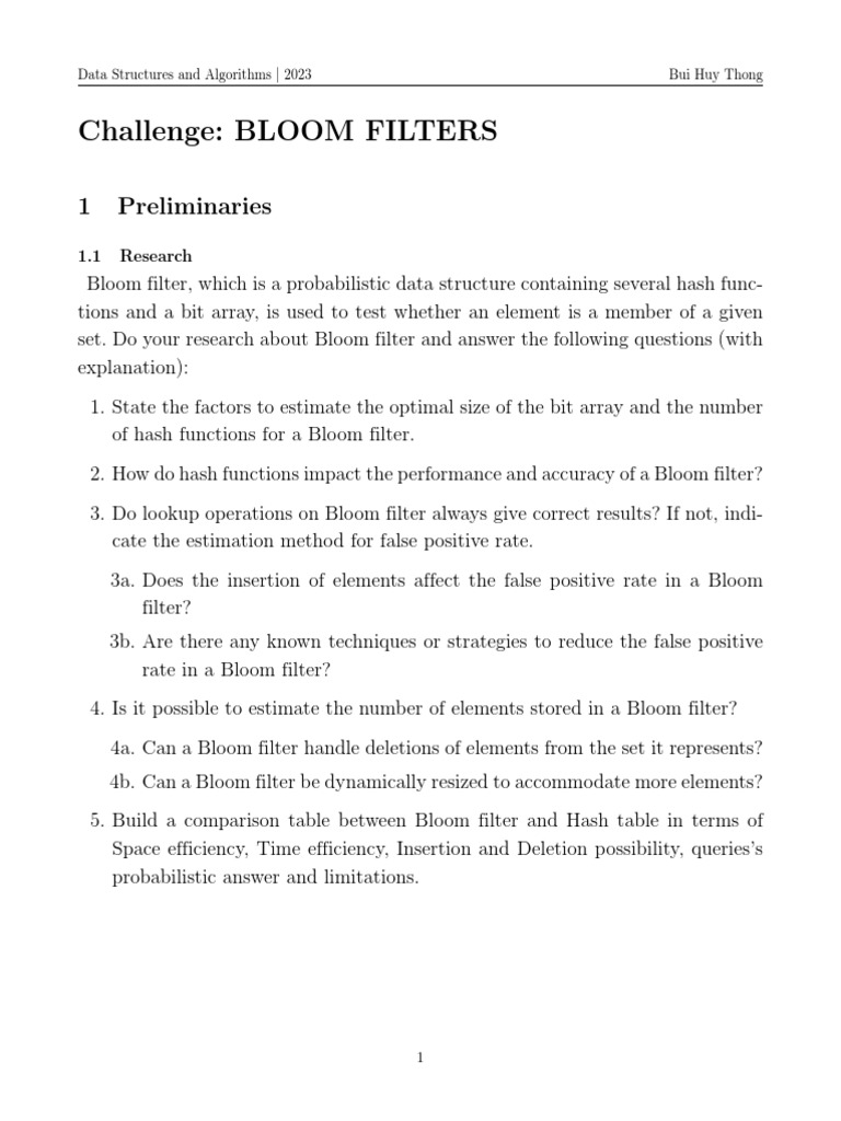 Bloom Filters in Account Management | PDF