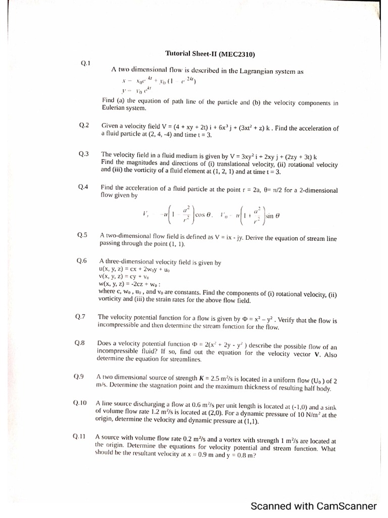 Tutorial Sheet Unit 2 Pdf