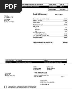 Phone Bill 1