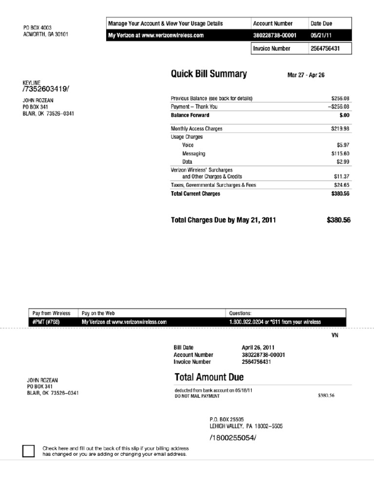 Phone Bill 1 | PDF