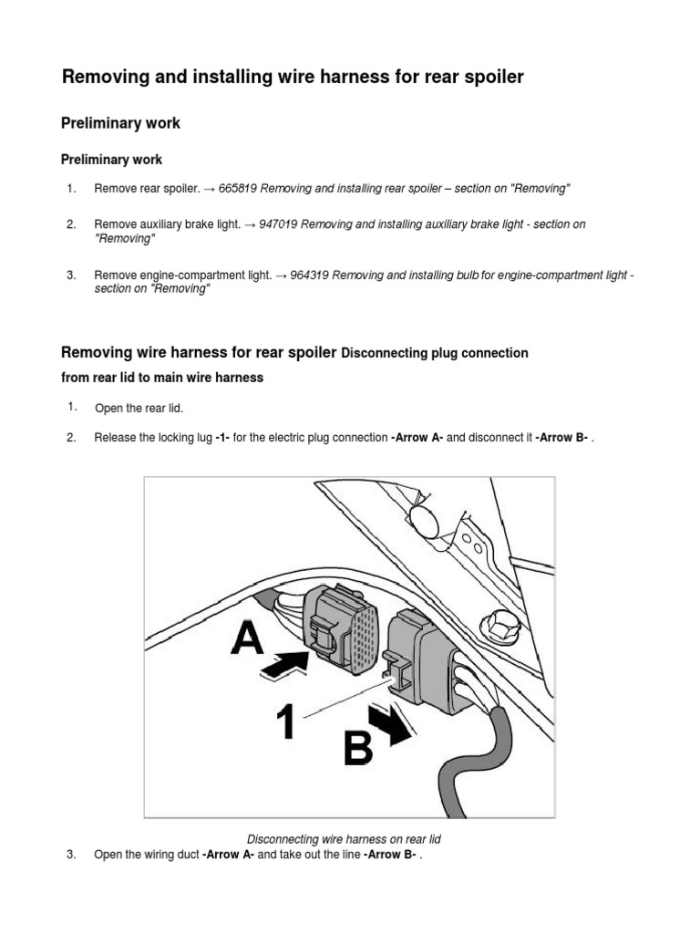 Rear Spoiler Wiring Harness 911 997 | PDF