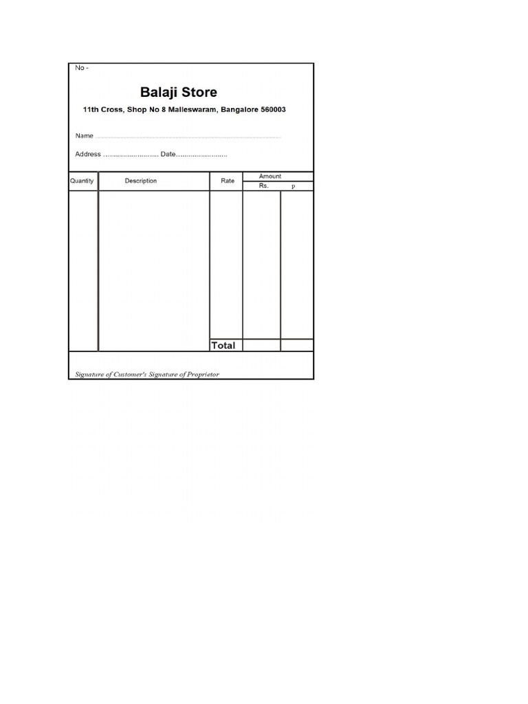 Balaji Store-Utility Bill | PDF