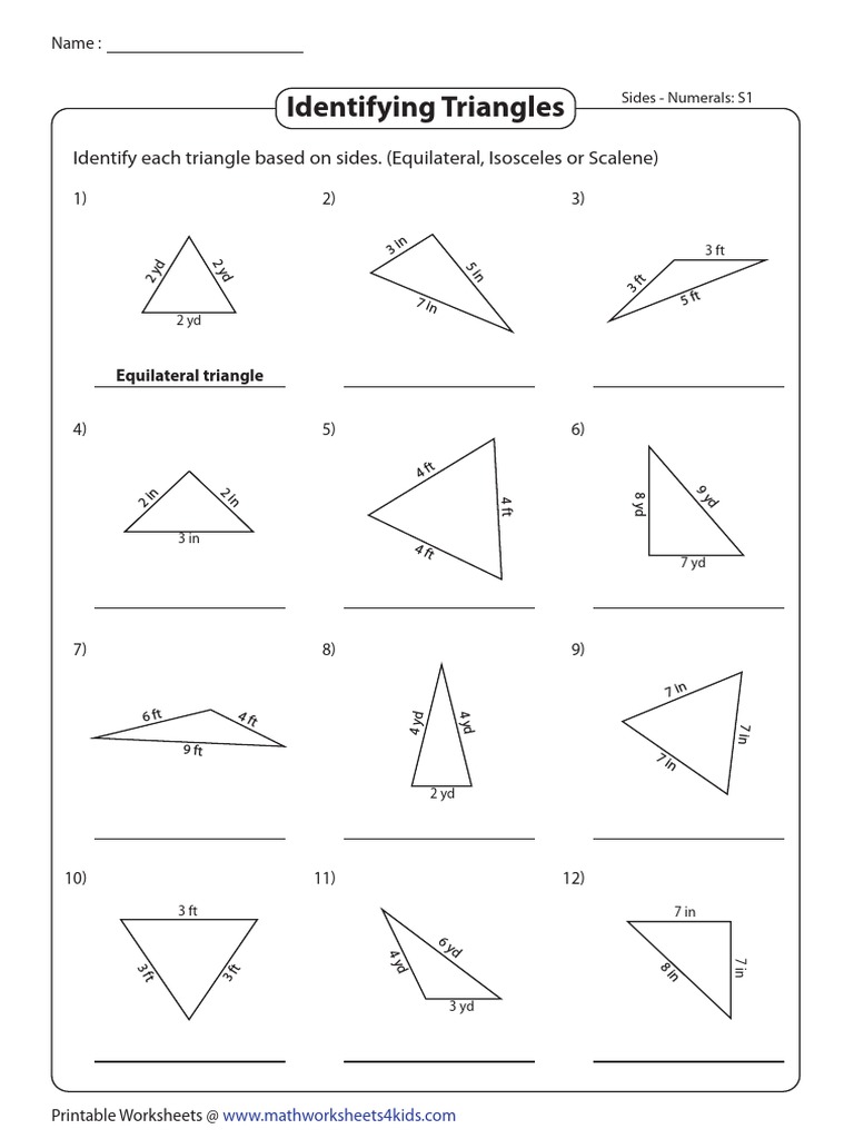Triangle Identification Worksheet | PDF | Triangle | Geometric Objects