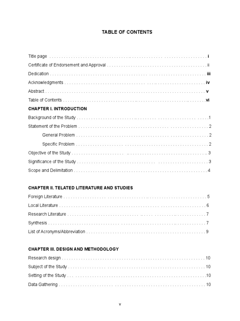 Table of Contents PDF